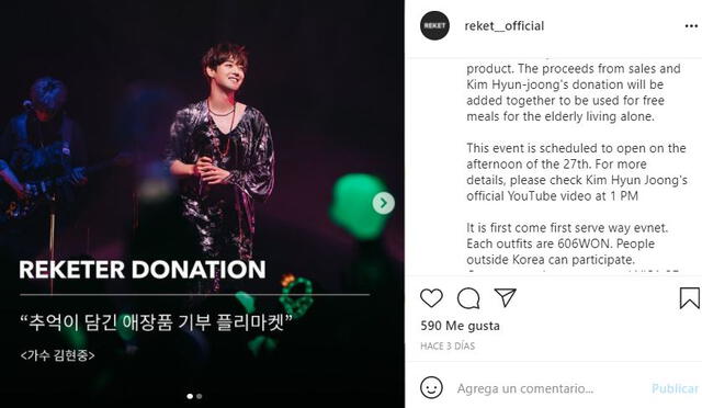 Kim Hyun Joong: evento en la app Reket. Foto: captura Instagram