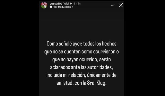 Comunicado de Christian Cueva. Foto: Christian Cueva/ Instagram   