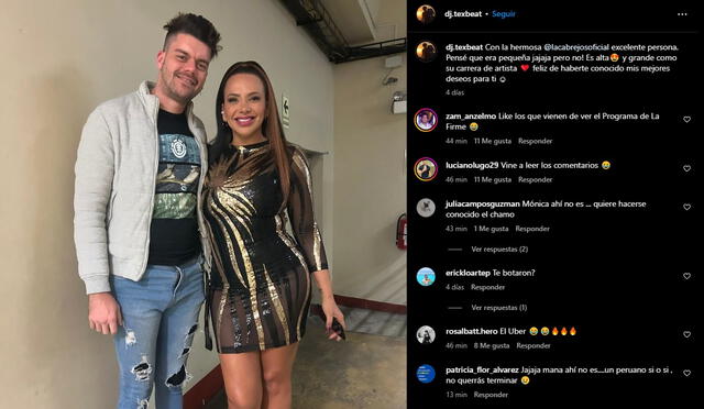  Dj de Magaly y Mónica Cabrejos fueron ampayado juntos. Foto: Instagram.   