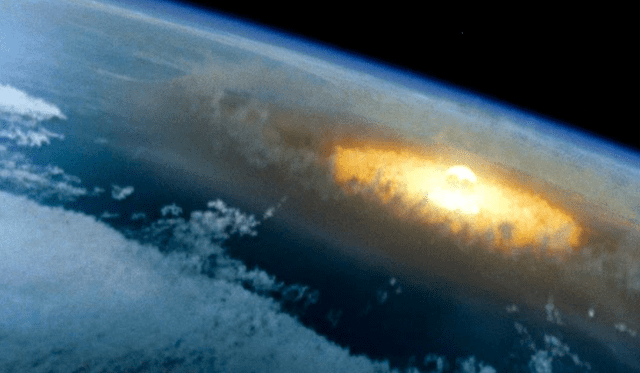 Representación del impacto de un asteroide. Imagen: Difusión.