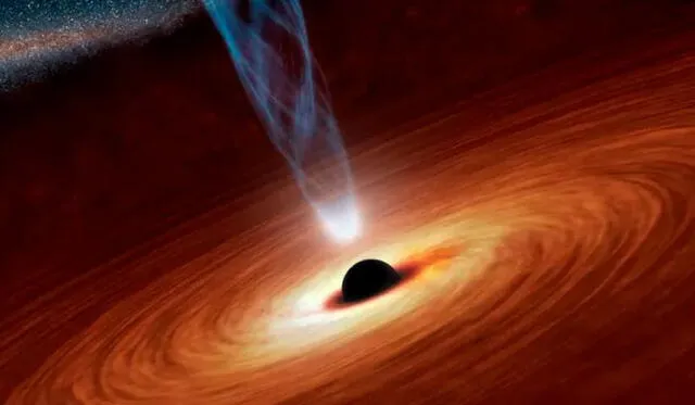 Representación de un agujero negro. Crédito: NASA.
