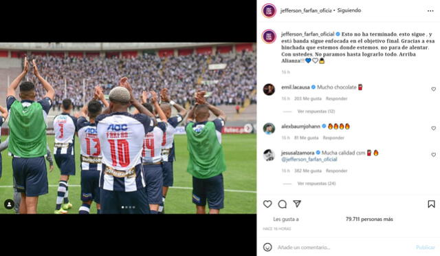 Jefferson Farfán se mostró contento por la victoria en su cuenta de Instagram. Foto: Instagram de Farfán.