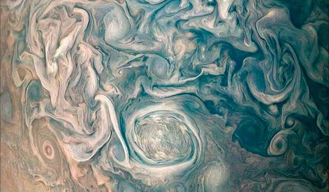 Hemisferio norte de Júpiter. Crédito: NASA.