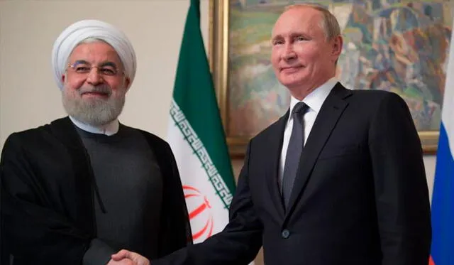 Hasan Rohani, presidente de Irán, y Vladimir Putin, presidente de Rusia. Foto: AFP.
