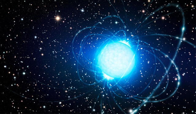 Representación de un magnetar. Crédito: ESO.
