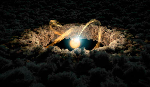 Representación de la formación de un planeta en la nube protoplanetaria de su estrella. Crédito: NASA.