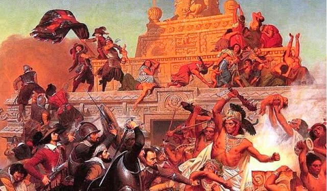La batalla librada entre el ejército de Cortés y los aztecas en el Gran Tenochtitlan.