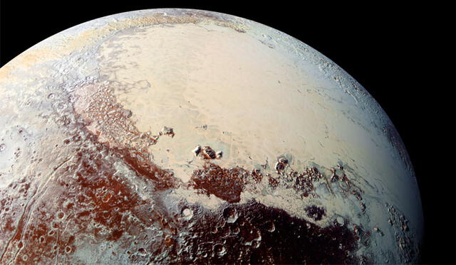 Vista cercana del 'corazón' de Plutón. Imagen: NASA.