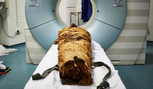 La momia fue sometida a un escáner de tomografía computarizada. Foto: Leeds Teaching Hospitals/Leeds Museums and Galleries.