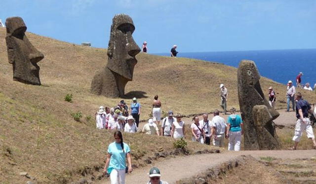 Turistas en la Isla de Pascua. Foto: Getty.