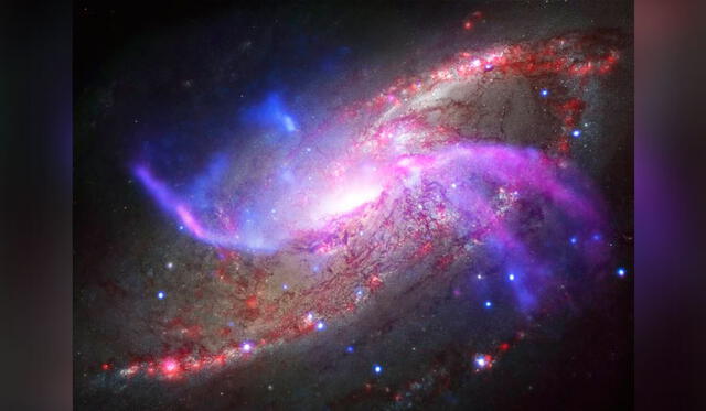 Imagen detallada de la Galaxia M106. Crédito: NASA.