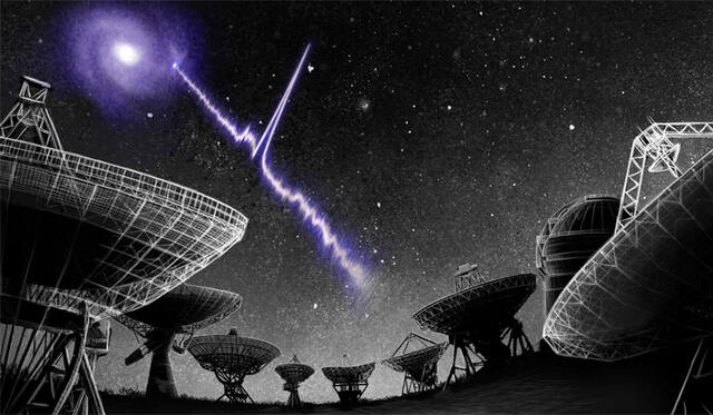 Los radiotelescopios rastrearon la señal hasta una galaxia a 500 años luz de la Tierra. Imagen: Danielle Futselaar.