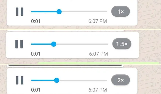 WhatsApp te ofrece incrementar en dos velocidades la reproducción. Foto: Androidphoria