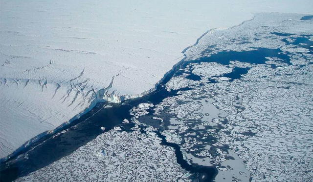 Glaciar 79 Norte de Groenlandia, que se ha sufrido una drástica pérdida de hielo en los últimos 20 años. Foto: Richard Jones.
