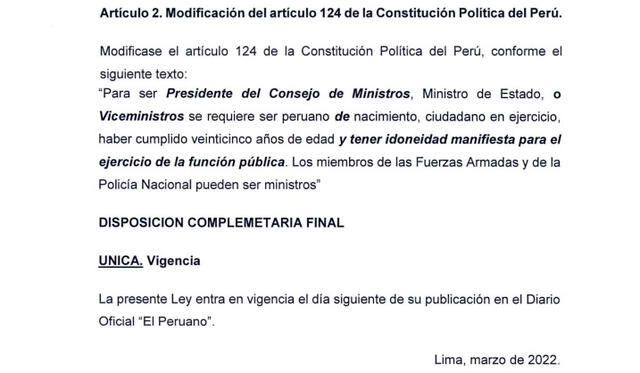 Texto original de reforma constitucional de Wilson Soto que fue rechazado en la Comisión de Constitución.