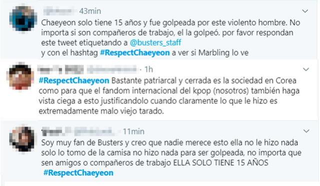 Beotchu,  fandom de Busters, exigen que se tomen medidas por la agresión de Chaeyeon.