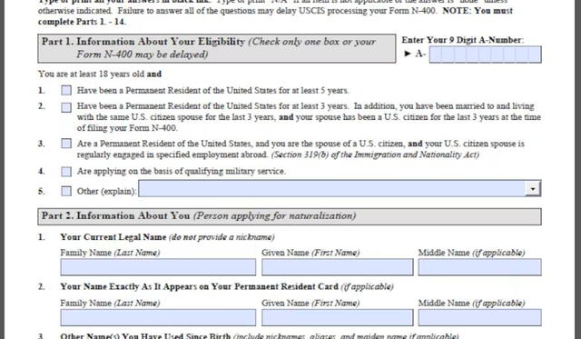 El proceso de nacionalización estadounidense es el último requisito para gozar de los beneficios en Estados Unidos, por ello se debe realizar el Formulario N-400. Foto: Uscis   