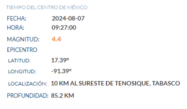  Sismo en México. Foto: SSN 