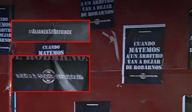 Carteles con amenazas e insultos hacia miembros de la FPF. Foto: Composición LR Carteles con amenazas e insultos hacia miembros de la FPF. Foto: Composición LR