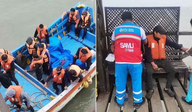  Atención médica a los tripulantes tras ser rescatados. Foto: difusión   