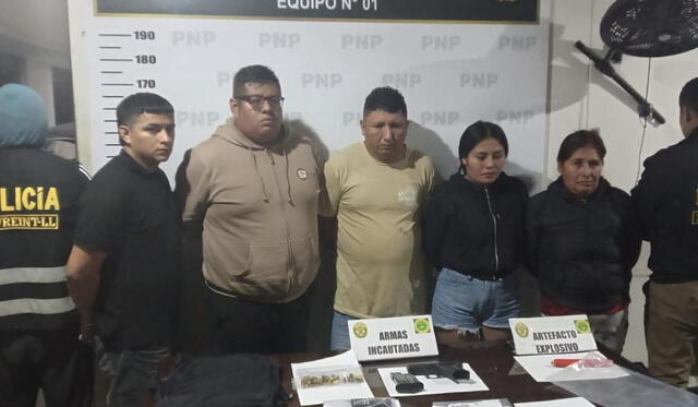 Organización criminal detenida en sector Indoamerica. Foto: PNP Organización criminal detenida en sector Indoamerica. Foto: PNP