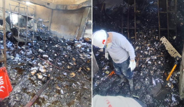  Escombros tras el incendio. Foto: Composición LR/Liz Ferrer   