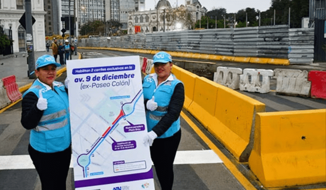 Usuarios ahorrarán hasta 10 minutos de tiempo de viaje tras implementación de los carriles exclusivos en Paseo Colón. Foto: ATU   