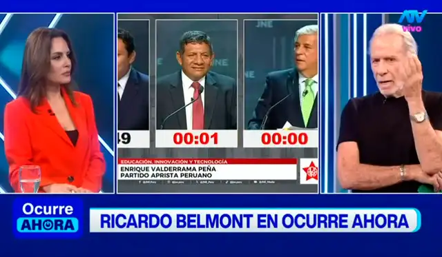 Entrevista realizada a Belmont en ATV. Foto: YouTube  