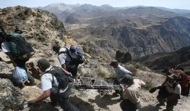 Cañón del Colca: rescatistas recuperaron el cuerpo de Ciro Castillo Rojo. Foto: Gonzalo Córdova