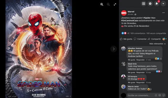 Marvel Latinoamérica hace oficial fecha de estreno para el lunes 29 de noviembre de 2021. Foto: captura/Facebook/@MarvelLatinoamerica