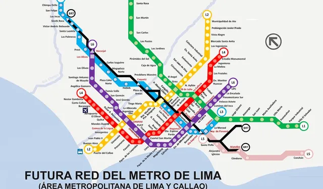 Esta es la futura red del Metro de Lima. Foto: MTC  