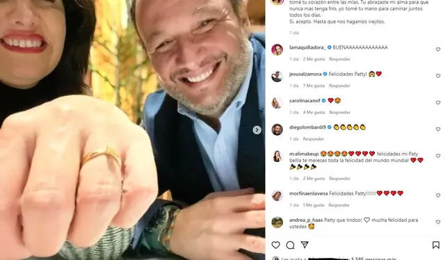 Patricia Portocarrero anunció su compromiso con Fabrizio Lava. Foto: captura/Instagram   