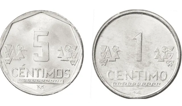 Moneda de 5 y de 1 céntimo. Foto: La República