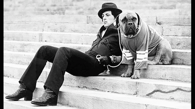 Sylvester Stallone y su perro Butkus. Foto: Instagram   