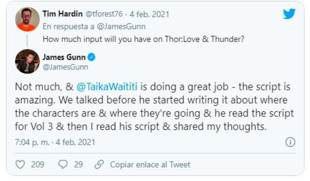 Thor love and thunder se conectará con Guardianes de la galaxia 3, según James Gunn