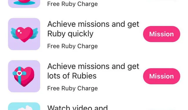 PASO 3. Ubica la opción “Watch video and get ruby”. Foto: @petalxhee