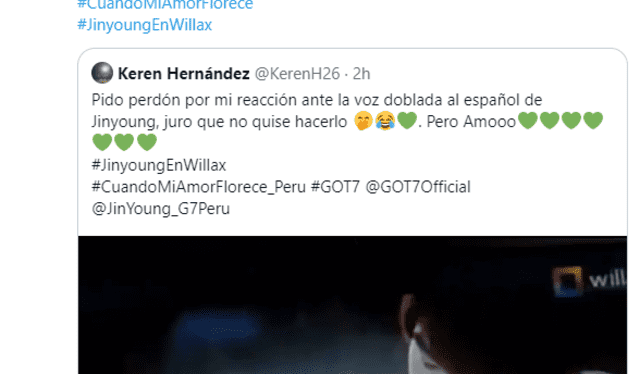 Reacciones de los fans de Jinyoung tras el estreno de Cuando mi amor florece. Foto: captura Twitter / @miriampgtz Reacciones de los fans de Jinyoung tras el estreno de Cuando mi amor florece. Foto: captura Twitter / @miriampgtz