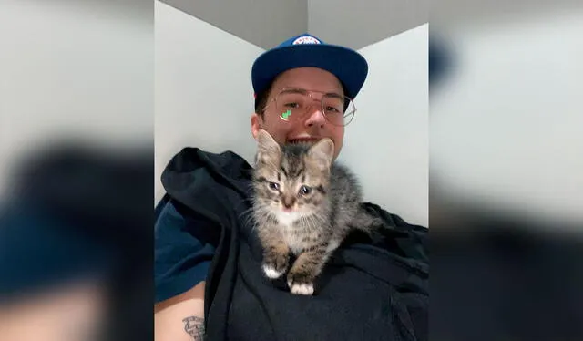 Facebook viral: joven encuentra gatito en los exteriores de su edificio y decide adoptarlo