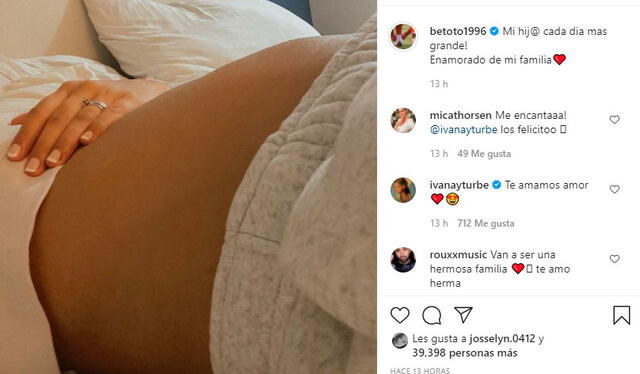 Beto Da Silva compartió la primera imagen del embarazo de Ivana Yturbe. Foto: Beto Da Silva/Instagram