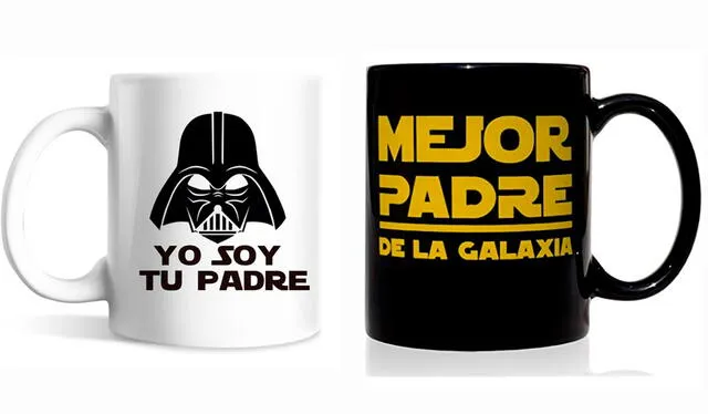Hay muchos modelos de tazas inspirados en la icónica frase de Star Wars. Foto: composición/Mercado Libre/Amazon