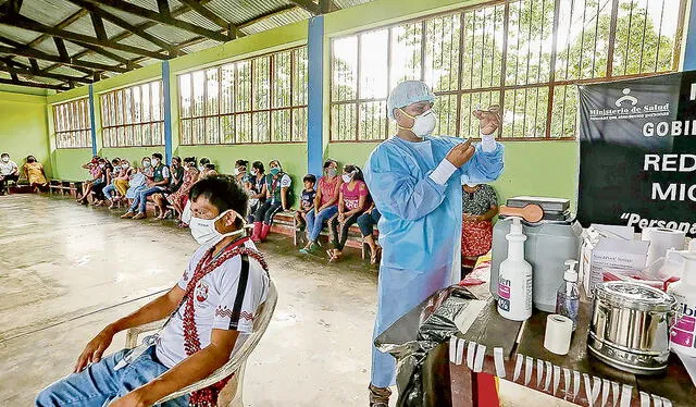 En Bagua. La vacunación de las comunidades nativas avanza. Foto: difusión