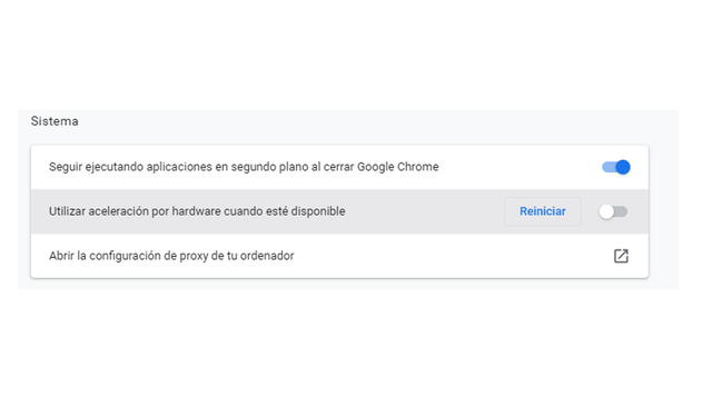 Desactiva esa opción y reinicia el navegador. Foto: La República Desactiva esa opción y reinicia el navegador. Foto: La República