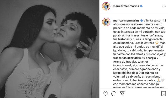 "Estas en los momentos más importantes de mi vida", expresó la cantante. Foto: Instagram / Maricarmen Marín