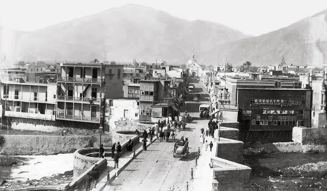 Lima. Vista en perspectiva del Puente de Piedra, 1885. Foto: difusión   