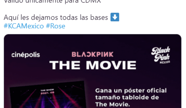 Sorteo de póster oficial de BLACKPINK The Movie en Ciudad de México. Foto: @BLACKPINKMXCO