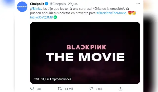 Promoción de Cinépolis. Foto: captura Twitter/@Cinepolis Promoción de Cinépolis. Foto: captura Twitter/@Cinepolis