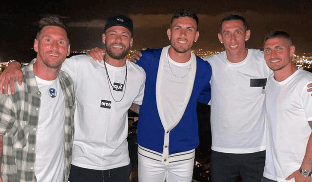 Messi, Neymar y algunos jugadores del PSG disfrutando de Ibiza. Foto: Instagram
