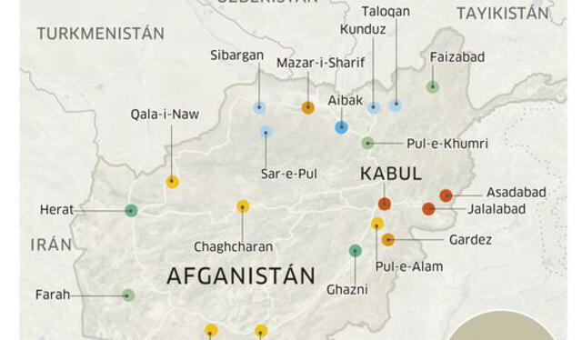 Ofensiva relámpago de los talibanes en Afganistán. Foto: infografía / La República