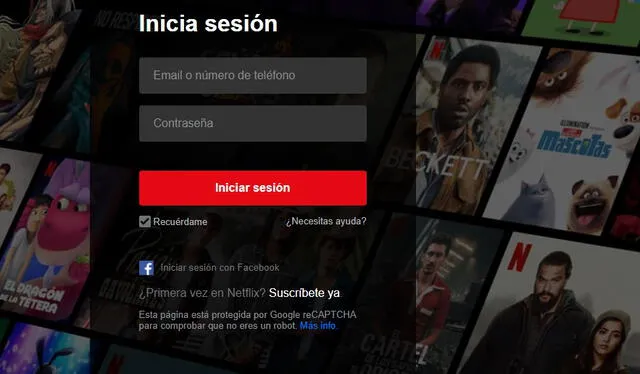 Inicia sesión en la cuenta de Netflix. Foto: captura de web.