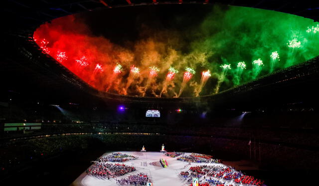 Vista general de la ceremonia de clausura hoy domingo de los Juegos Paralímpicos de Tokio 2020. Foto: EFE/CPE/ Paulino Oribe
